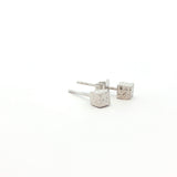 Geometric White Cube Stud Earrings, Gold Jewellery Sydney Australia 