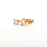 Classic Yellow Round Cut Cubic Zirconia Stud Earrings, Gold Jewellery Sydney Australia 