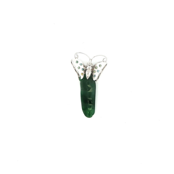 Green Jade Butterfly Pendant, Gold Jewellery Sydney Australia 