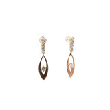 Cubic Zirconia Rose Gold Dangle Earrings, Gold Jewellery Sydney Australia 