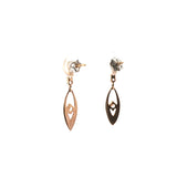 Cubic Zirconia Rose Gold Dangle Earrings, Gold Jewellery Sydney Australia 