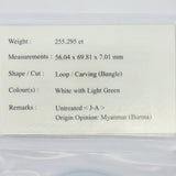 White With Light Green Jade Bangle, Gold Jewellery Sydney Australia 
