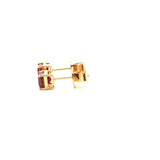 Rhodolite Yellow Gold Stud Earrings, Gold Jewellery Sydney Australia 