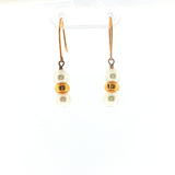 Yellow Gold Double Pearl Drop Earrings, Gold Jewellery Sydney Australia 