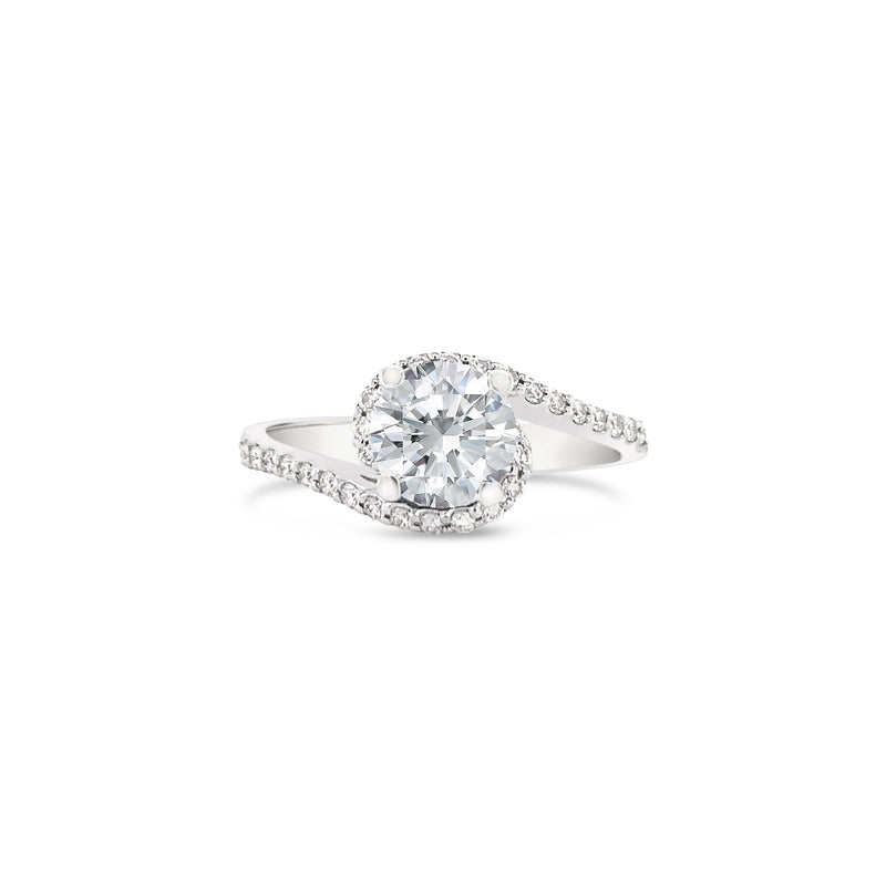 Pavé Twisted Shank Lab Grown Diamond Ring