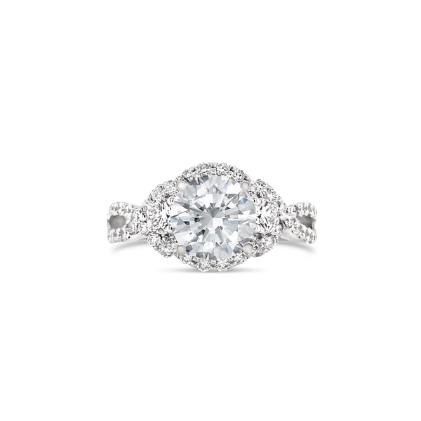 Round Cut Antique Style Split Shank Lab Grown Diamond Ring