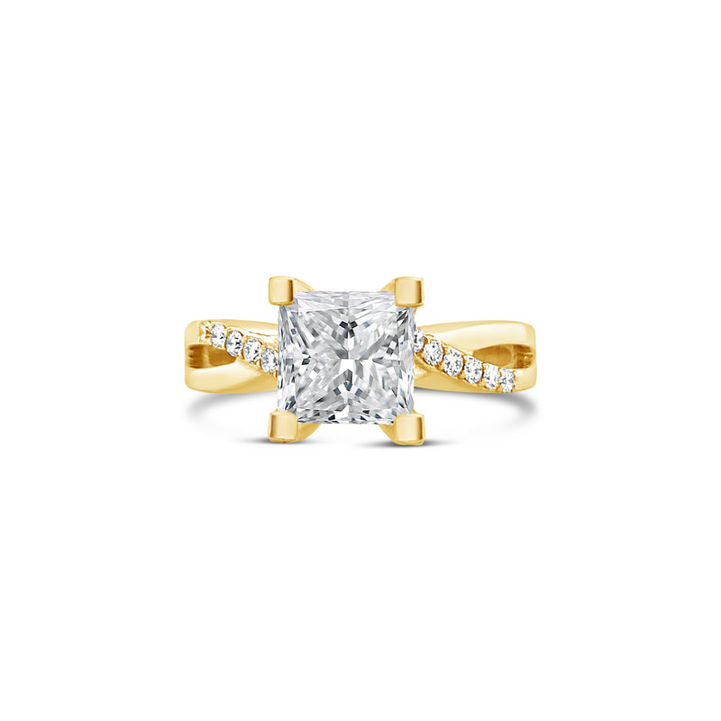Princess Cut Twisted Shank Lab Grown Diamond Engagement Ring