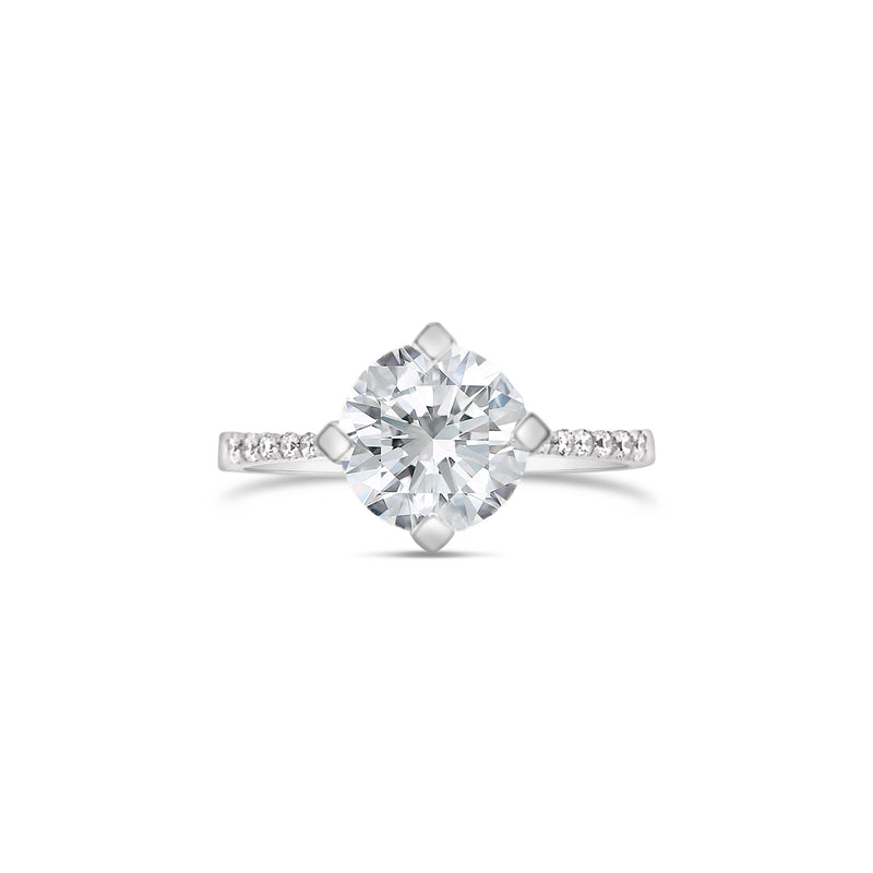 Modern Four Prong Round Brilliant Cut Lab Grown Diamond Ring
