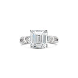 Emerald Cut Antique Style Split Shank Lab Grown Diamond Ring