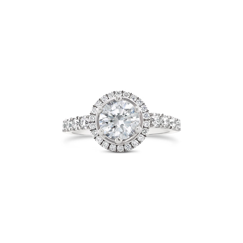 Classic Round Cut Halo Lab Grown Diamond Engagement Ring