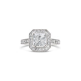 Edged Halo Princess Cut Lab Grown Diamond Ring