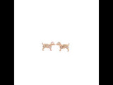 Rose Gold Diamond Dog Studs, Gold Jewellery Sydney Australia