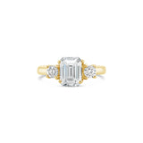Three Stone Emerald Cut Lab Grown Diamond Engagement Ring