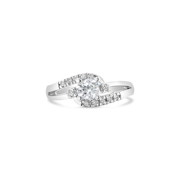 Modern Twisted Split Shank Lab Grown Diamond Ring