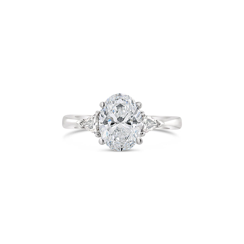 Oval Cut Lab Grown Diamond With Side Diamonds