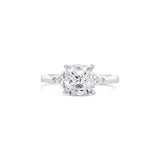 Three Stone Cushion Cut Lab Grown Diamond Engagement Ring