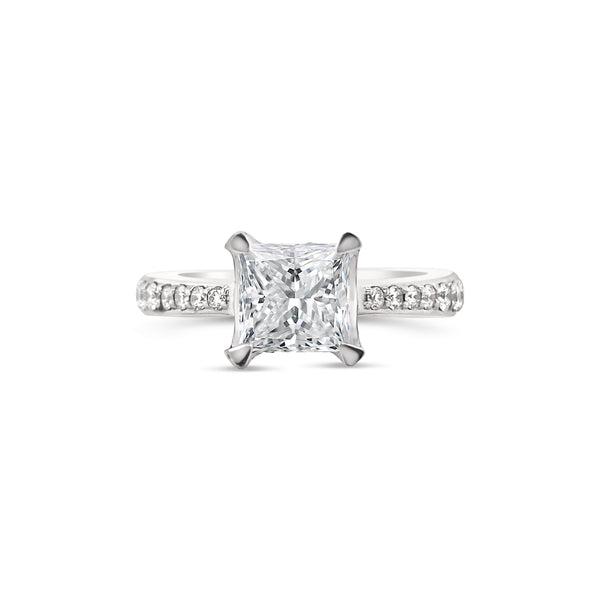 Tapered Shank Princess Cut Lab Grown Diamond Ring
