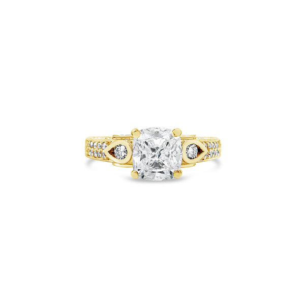 cushion cut diamond engagement ring