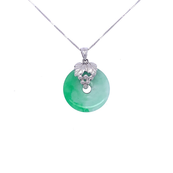 grape jade coin pendant