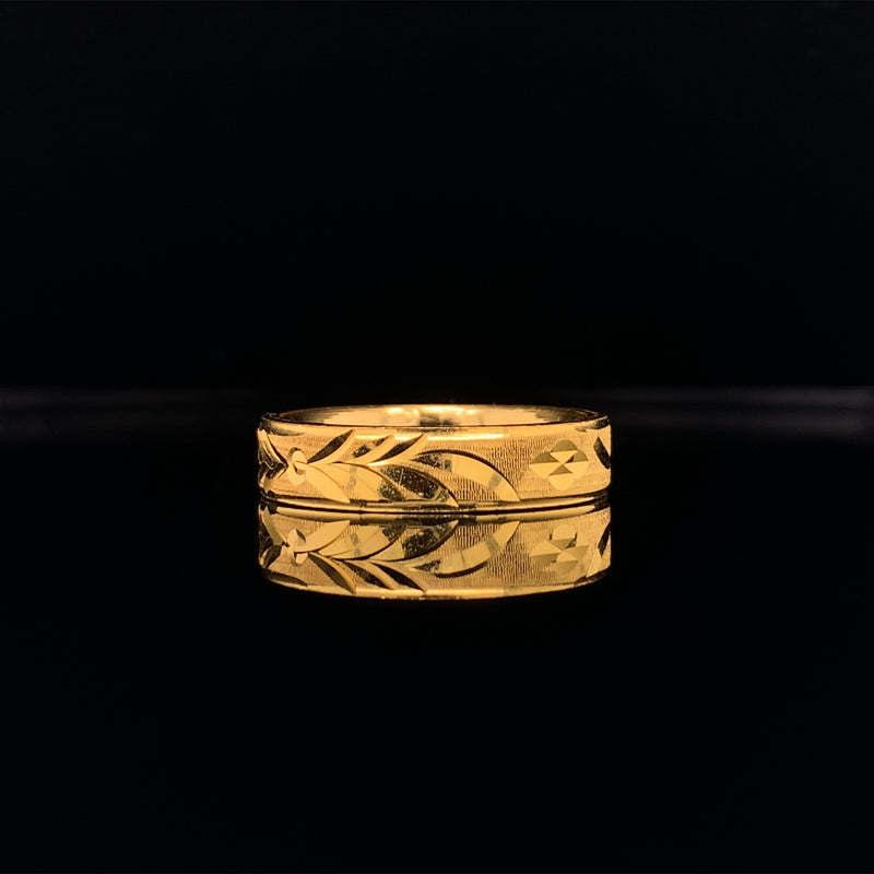 yellow gold palm ring