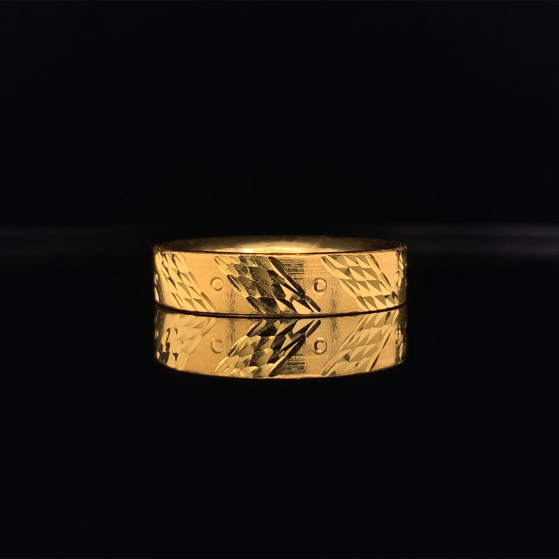 yellow gold triangles ring