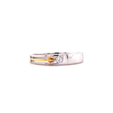 White and yellow gold diamond band