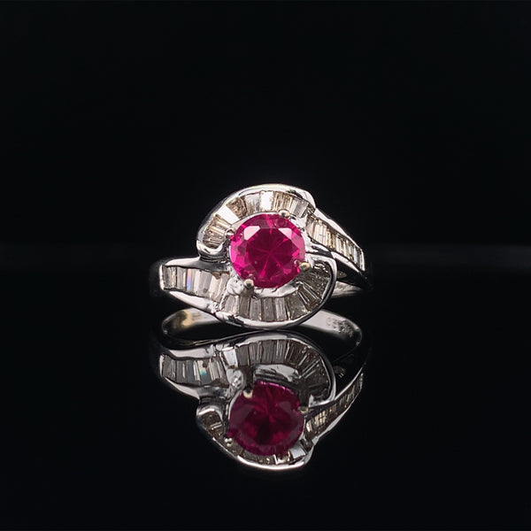 red crystal diamond ring