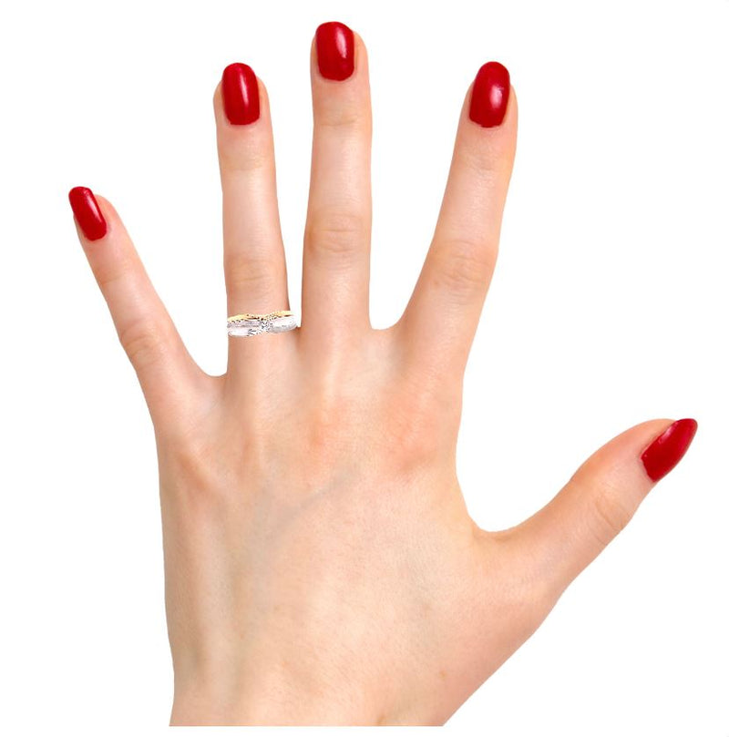 18k White And Rose Gold Diamond Ring Set