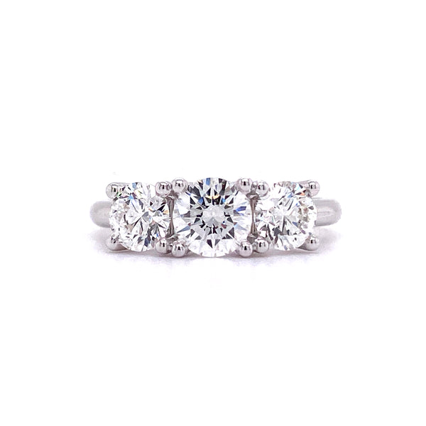 Classic three stone engagement ring