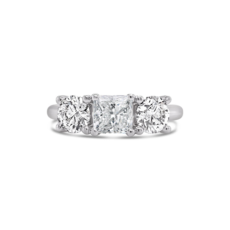 Princess Cut Three Stone Engagement Ring