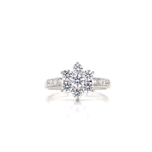 Floral design engagement ring