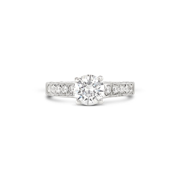 Channel setting diamond engagement ring