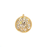 Athena gold pendant - gold circular pendant 