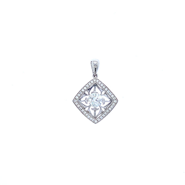 18k white gold diamond pendant