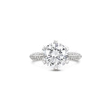 Six prong pavé setting engagement ring