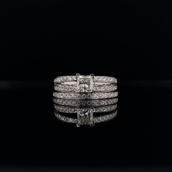 Princess Cut Engagement Ring With Matching Wedding Band