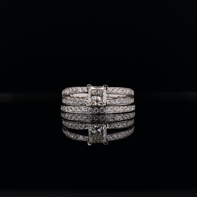 Princess Cut Engagement Ring With Matching Wedding Band
