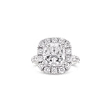 Classic Cushion Cut Halo Diamond Engagement Ring