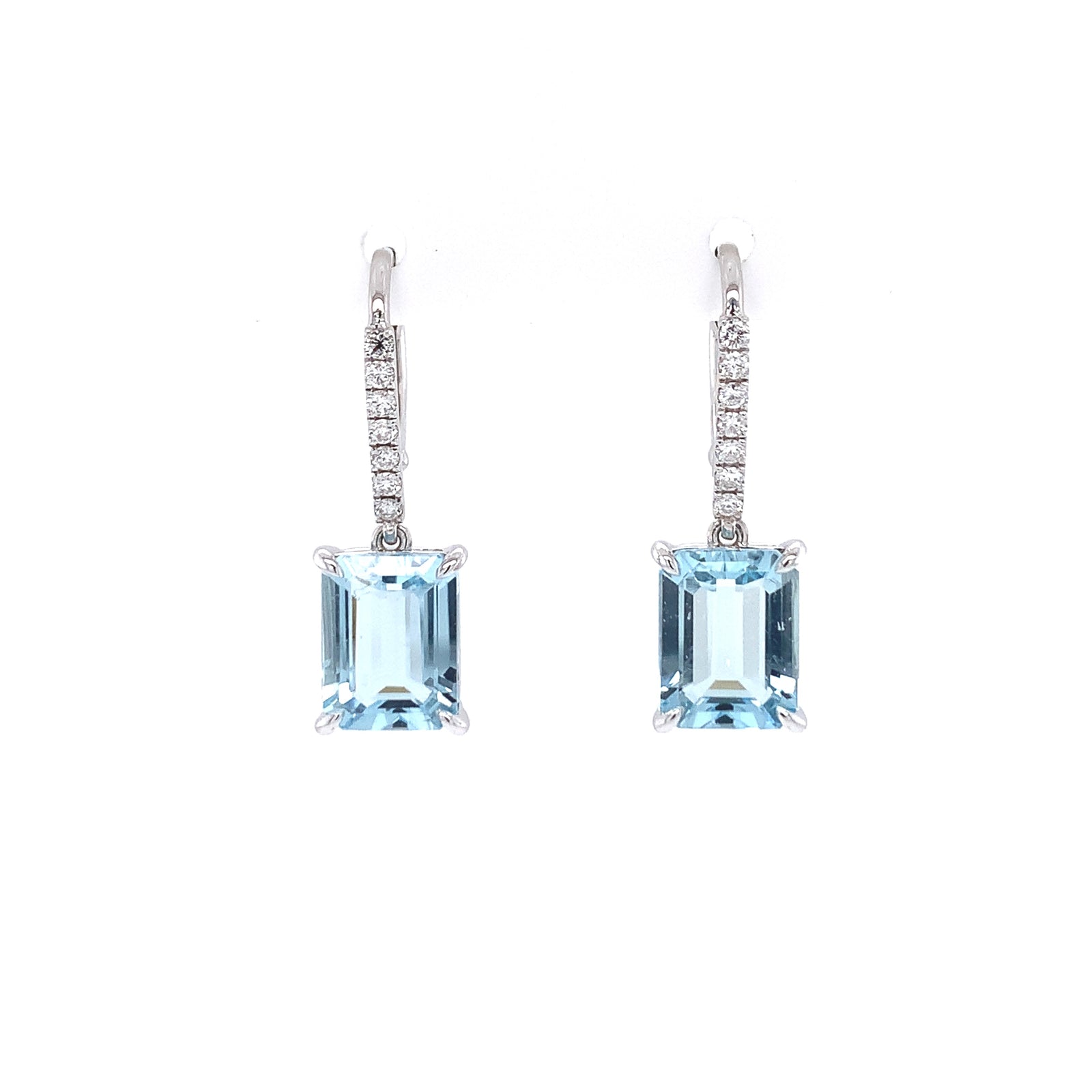 Emerald Cut Aquamarine Earrings Just Gold Jewellery Sydney