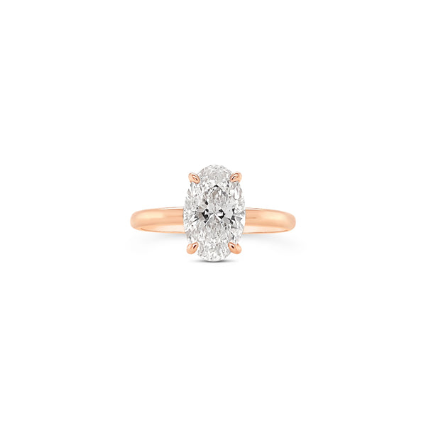 OVAL SOLITAIRE ENGAGEMENT RING - 18k Rose Gold