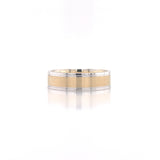 Two Tone Matte Satin Finish Men's Ring