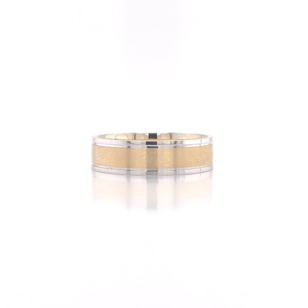 Two Tone Matte Satin Finish Men's Ring