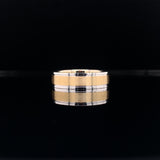 Two Tone Matte Satin Finish Men's Ring
