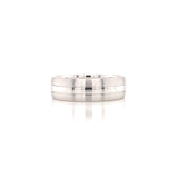 men's rounded centre groove gold wedding ring