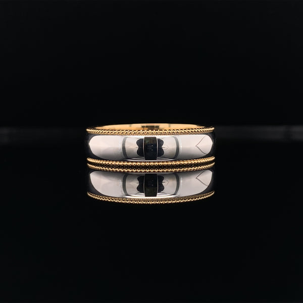 Men's Two Tone Milgrain Ring
