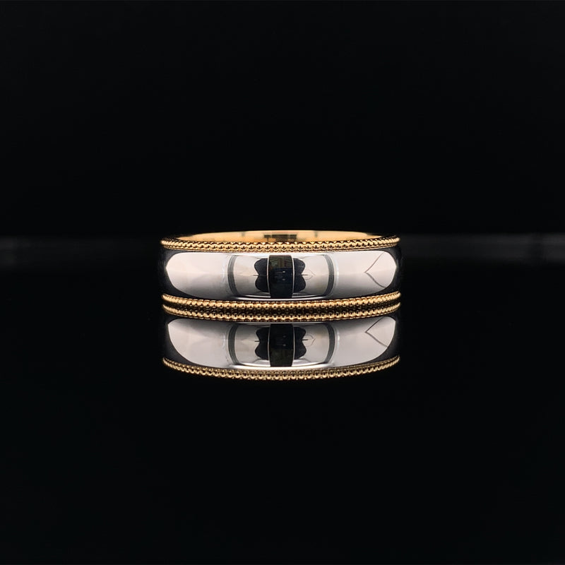 Men's Two Tone Milgrain Ring