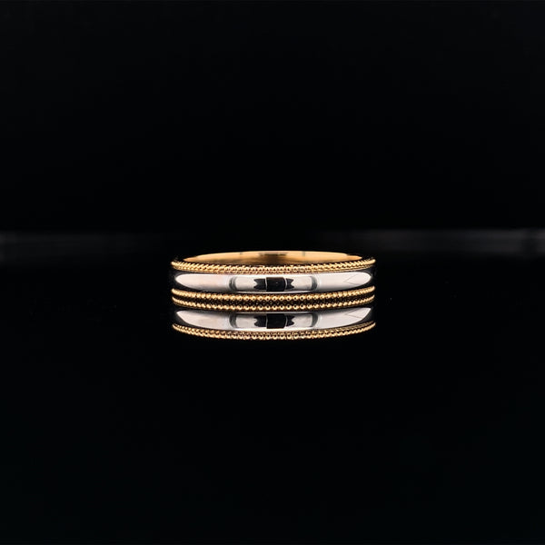 Two Tone Milgrain Ring