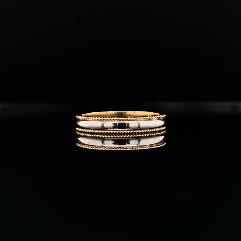 Two Tone Milgrain Ring