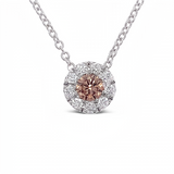 White Gold Champagne Diamond Necklace