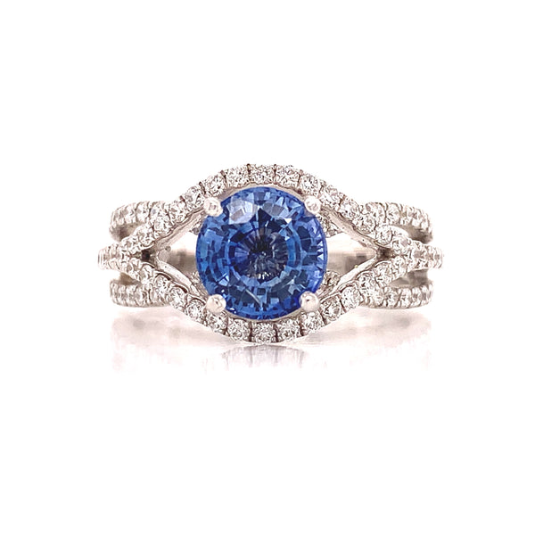 Blue Sapphire Diamond Ring